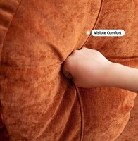 Ensemble de canapés incurvés minimalistes modernes avec rembourrage en chenille, canapé-lit pliable à compression sous vide, rembourrage en éponge pour salon