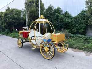 Super réductions sur les chariots touristiques électriques à 4 roues à cheval pour les voyages de mariage et de citrouille. - Product Image 2