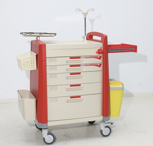 HOCHEY Tiroir médical en <span class=keywords><strong>plastique</strong></span> ABS <span class=keywords><strong>Colonne</strong></span> en alliage d'aluminium Chariot d'urgence Flotteur - Product Image 5