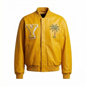 Men 100% Leather Bomber Coats and <strong>Jackets</strong> High Quality Varsity <strong>Jacket</strong> Custom Lightweight <strong>Smart</strong> Embroidered <strong>Jacket</strong> for Wholesale - Product Image 2