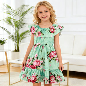 Vestidos de Verano para Niñas Abigail con Estampados Personalizados y Volantes, ODM, Vestido de Fiesta para Bebés, Niñas Pequeñas, Precio al por Mayor - Product Image 1
