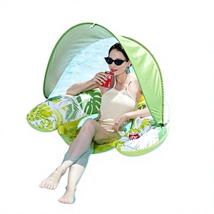 Tumbona Inflable en Forma <span class=keywords><strong>de</strong></span> U con Toldo, Material <span class=keywords><strong>de</strong></span> PVC <span class=keywords><strong>para</strong></span> <span class=keywords><strong>Adultos</strong></span> (47.50-80.00 Kg), Flotador <span class=keywords><strong>para</strong></span> Piscina, <span class=keywords><strong>para</strong></span> Vacaciones - Product Image 1