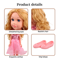 Poupée en vinyle de 18 pouces, corps de poupée reborn réaliste et mignon en silicone souple, ensemble de mode pour fille, poupée pour jouer à la maison