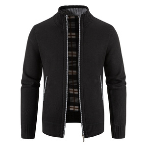 Autunno e inverno da <span class=keywords><strong>uomo</strong></span> nero grigio beige plus pile cappotto cardigan con collo alto alla moda maglione caldo casual - Product Image 2