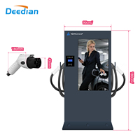 Borne de recharge DC pour VE au sol 14-44KW Type1 GBT Type2 OCPP1.6J Double connecteur Lecteur de carte bancaire POS Station de recharge commerciale pour VE CE