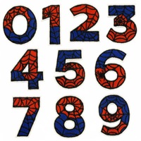 Vente en gros de patchs thermocollants brodés araignée rouge personnalisés avec lettres chiffres logos et badges bricolage vêtements chapeaux sacs à dos jeans