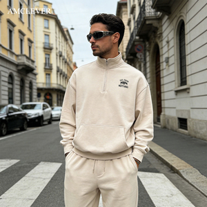 Sudadera con Cierre de Cremallera de 1/4, 460GSM, Peso Pesado, Modelo <span class=keywords><strong>Est</strong></span>. From Nothing" Tech Pack Support Sudadera Oversize de Hombre con Media Cremallera, Esencial de Moda Urbana - Product Image 5