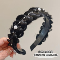 Nouveau serre-tête en perles style coréen, avec tresse en queue de poisson et une tresse à trois brins en perles