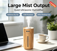 Humidificateur ultrasonique de bureau mini 350 ml à succès, fonctionnement silencieux, arrêt automatique, diffuseur d'aromathérapie, vente en gros, multi-scènes