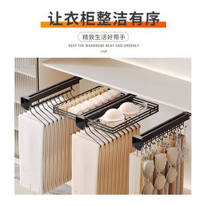 Support de rangement coulissant en alliage d'aluminium, type crochet, à un seul niveau, pour tiroir et armoire, organisateur de vêtements - Product Image 3