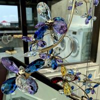 Style européen et américain créatif pétale lustre plafonniers art salon cristal fleur moderne suspension