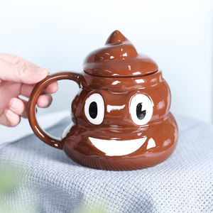 Mug à lait en céramique de couleur marron créative, design amusant de <span class=keywords><strong>caca</strong></span> de dessin animé, tasse à café en porcelaine - Product Image 5