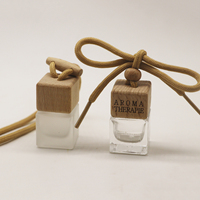 Vente chaude Désodorisant De Voiture 8ML Vide Forme Carrée Bouteilles De Parfum Suspendus De Voiture Bouteille De Diffuseur En Verre pour Parfum