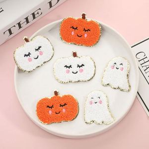 Halloween Theme Cute Self Sticker Pumpkin Night Light Ghost Patch for Clothing Bag Decoration - Product Image 3