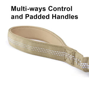 Tali hewan peliharaan elastis lepas cepat, tali anjing <span class=keywords><strong>Bungee</strong></span> taktis menyerap guncangan tanpa tarik dengan 2 pegangan kontrol - Product Image 4