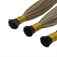 Extensions de cheveux I-Tip à double trame en kératine pour la vente en gros, 100 % cheveux humains bruts européens