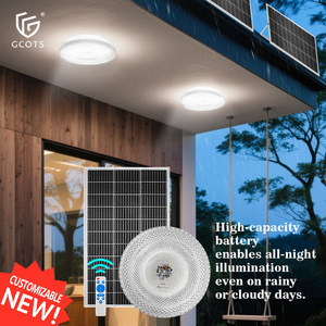 Indoor Solar <b>LED</b> <b>Ceiling</b> <b>Light</b> Aluminum Frame & Acrylic Crystal Lampshade Luxurious Design for Bedrooms & Studies & Living Room - Product Image 1