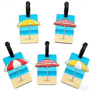 Waterproof PVC Baggage Tag Personalized Name ID Holder Rubber Loop <b>Strap</b> Travel Luggage Tag for <b>Suitcase</b> Travel Gift - Product Image 4