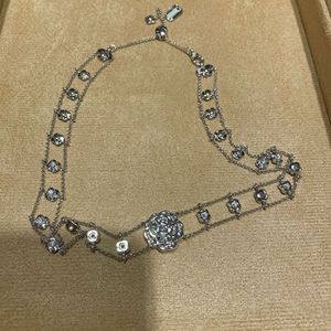 925 alla moda argento 18K placcato in oro bianco placcato bracciali a maglie inserto 4MM VVS Moissanite camelia gioielli da donna - Product Image 3