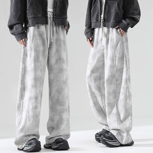 Pantalones Deportivos KingSen de Alta Calidad, Personalizados, Corte Medio, Estilo Hip Hop, Ecológicos, Transpirables, Lavado Ácido, Holgados, para Hombre, de Algodón - Product Image 1