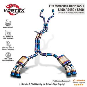 Vortex Blue Titanium Valved Catback <b>Exhaust</b> for Porsche Macan S GTS 3.0 3.6 2018-2025 with Quad Flame Burnt Tailpipes Unit - Product Image 1