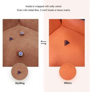 Hexagonal Velvet Dice Tray <b>Collapsible</b> <b>Storage</b> Box Pu Tray Velvet Desktop <b>Storage</b> Box - Product Image 6