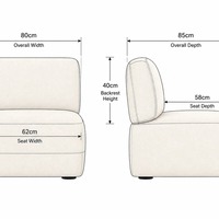 Fauteuil simple en velours côtelé doux, avec éponge haute densité, sans accoudoirs, pour chambre, appartement, salon