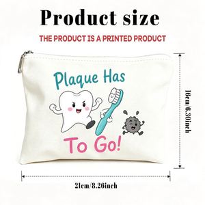 Pochette de toilette, usage polyvalent, sac cadeau pour femmes, trousse de toilette amusante à imprimé dentaire pour maman, filles, amies, cadeaux idéaux - Product Image 1