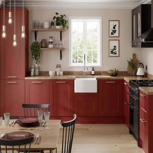 広州フルホーム家具サプライヤー レッドキッチンキャビネット カスタムスタイルキッチンキャビネット 販売中 - Product Image 3