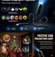 Projecteur de scène rotatif USB 12V Joyeux Noël, Lampe de nuit pour Halloween, Noël, Fêtes, Mur, Plafond, Maison