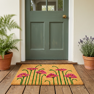Nouveau tapis en fibre de coco avec support en PVC, épaisseur moyenne, rectangulaire, fabriqué à la machine, antidérapant, lavable, durable, écologique, couleur unie - Product Image 2