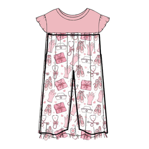 <b>Milk</b> Silk Girls Ruffle Short Sleeve Jumpsuit,Custom Print Kids One Piece Romper - Product Image 4