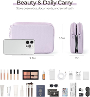 Pochette de voyage double détachable 2-en-1, trousse de maquillage double face pour femme, organiseur de cosmétiques transparent pour accessoires de beauté et technologiques