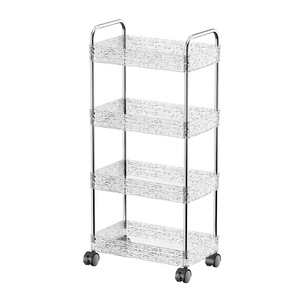 Plastik Mobil <span class=keywords><strong>4</strong></span> Katlı Depolama Kitaplık Rafı Oturma Odası için Ağır Hizmet Tipi Tekerlekli Raf Ünitesi - Product Image 5