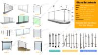 HJ Basisprofil aus stranggepresstem Aluminium U-Profil Glasgeländer Balkon Balustrade Poolzaun Ringhiera Vetro Fabrikpreis