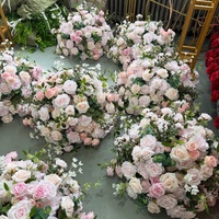 IFG Bestseller 80cm Durchmesser Fuchsia-Rosa Vollständig mit Lilien Besetzter Künstlicher Seidenblumenball als Tischdekoration für Hochzeiten