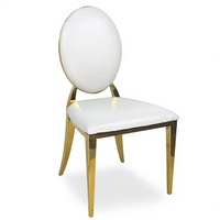 Chaise de banquet en acier inoxydable doré, design moderne, rembourrage doux, fabriquée à Foshan, pour mariage doré, restaurant, salle à manger