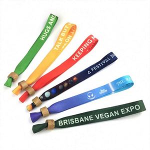 Pulsera con Logotipo Impreso Personalizado, Pulsera de Tela Elástica Reutilizable para Eventos Festivos, Pulsera de Bambú con Cierre Unidireccional - Product Image 3