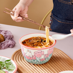 Popular Single Rabbit Cartoon Eco-Friendly Ceramic Tableware <b>Set</b> Cute Design Gift Box Includes Bowl Dinner Salad Soup Plate - Product Image 3