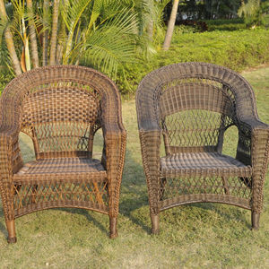 Juego de Muebles de Patio de Mimbre Clásico <span class=keywords><strong>Jeco</strong></span> con Cojines y Silla Apilable - Product Image 1