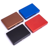 Étui à cigarettes vintage fin en métal, distributeur de cigarettes, étui porte-cigarettes, boîte, porte-cartes anti-RFID, portefeuille pour gravure laser OEM