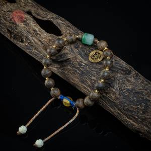 Pulsera Artesanal de Agarwood Raro que se Hunde en Agua, con Cuentas Mixtas de Oro y Jadeíta de 8mm, Joyería de Lujo - Product Image 6