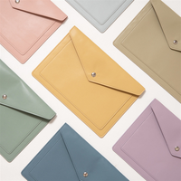 Porte-documents en cuir PU sac d'ordinateur housse pour ordinateur portable avec organisateur de fichiers enveloppe étui pour reçu contrat stockage de documents