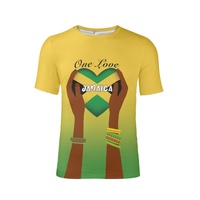 T-shirt à manches courtes au design jamaïcain unique, décontracté d'été, col rond doux pour hommes, vente en gros, vêtements en polyester confortables