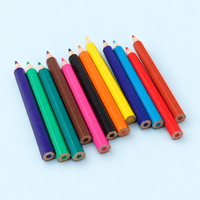 Crayons de couleur miniatures en plastique de 3,5 pouces, forme hexagonale, pour la promotion, les enfants à l'école, le dessin, la peinture, les fournitures scolaires