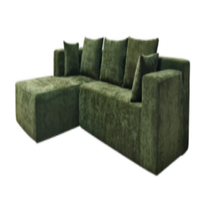 Canapé modulaire moderne en forme de L avec rangement, en tissu microfibre, canapé compressé pour salon