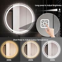Miroir de salle de bain mural moderne en verre avec LED, intelligent, anti-buée, commande tactile, haut-parleur Bluetooth, éclairage réglable