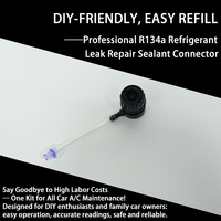 FIBSHIELD R134a Raccord de Recharge pour Scellant Anti-Fuite de Climatisation, Sans Démontage, Anti-Fuite, Raccord Rapide, Tuyau Transparent, Valve Unidirectionnelle, Ajustement Universel