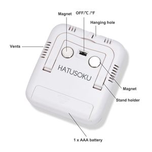 Thermomètre hygromètre numérique LCD pour intérieur, station météo, horloge avec alarme - Product Image 5
