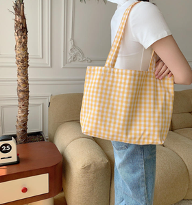 Bolso de mano informal de lona al por mayor, bolso de hombro cuadrado rosa, bolso grande de lona para compras de verano en la playa - Product Image 3